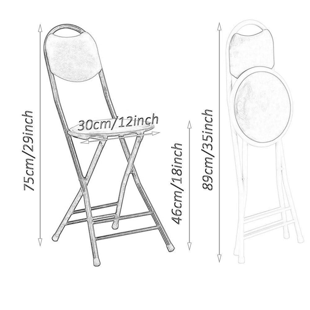 18 Inch Black Folding Bar Stool with Back M100684