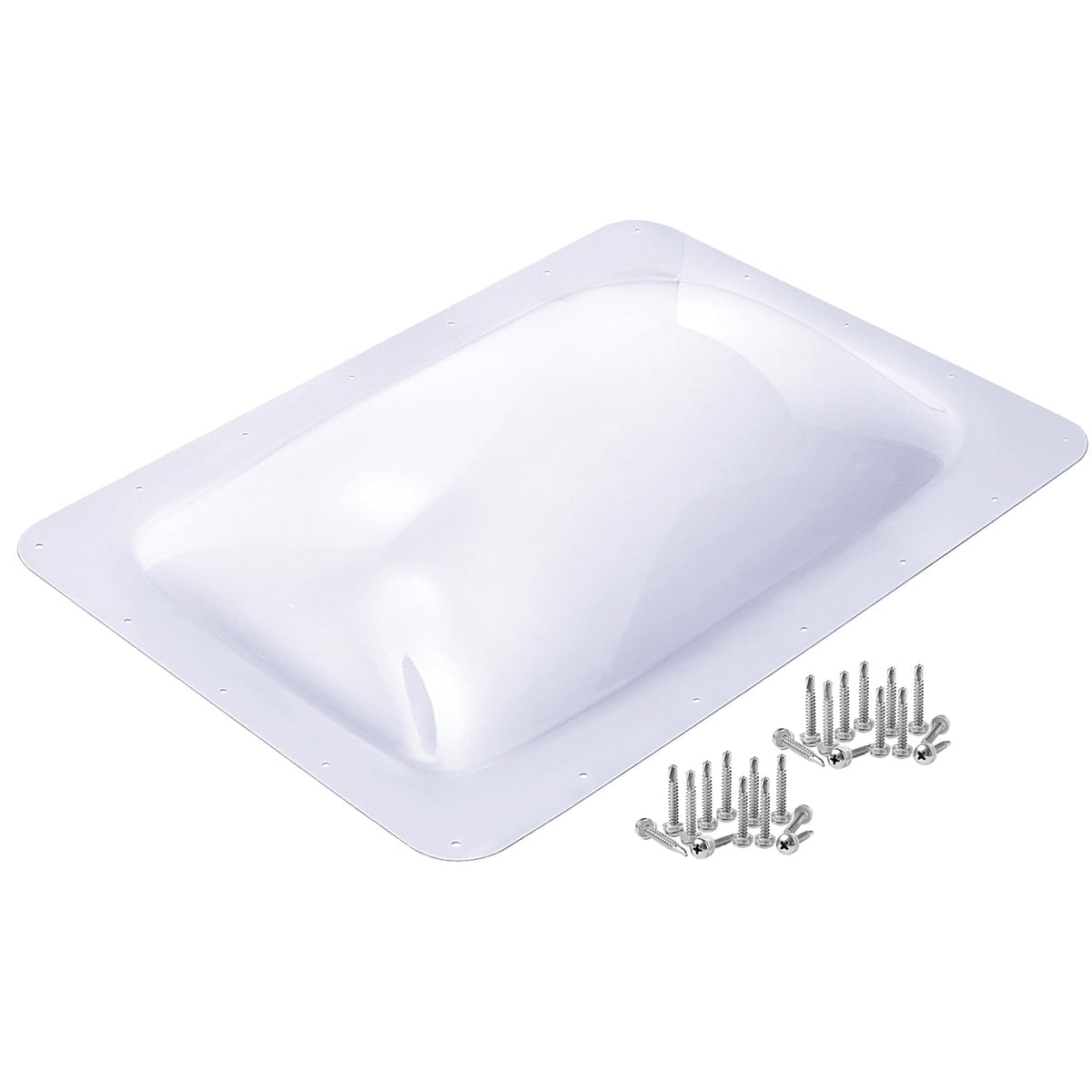 18" x 26" RV Shower Skylight Cover Outer Dome with Inner Dome and Sealant, White C610