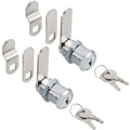 Keyed Alike 1” Cylinder Cam Locks Chrome Finish with 3 Cams and 2 Keys D643