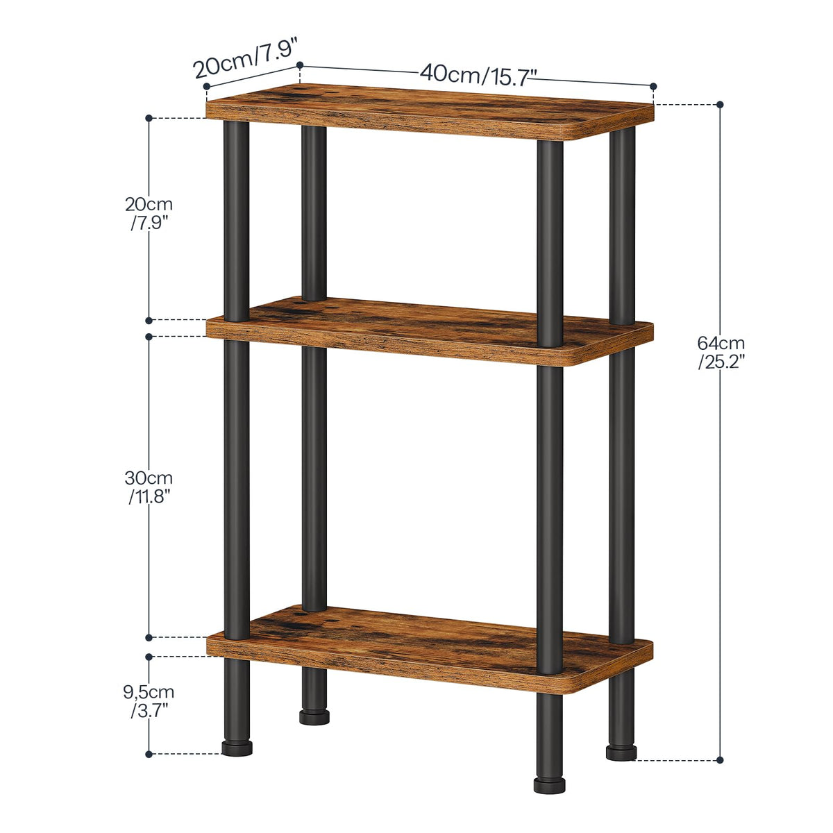 Narrow 3-Tier Side Table Q158