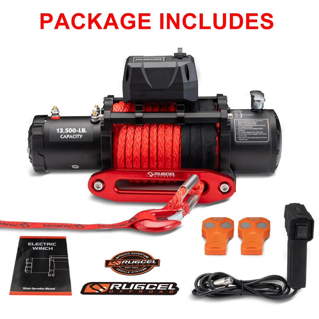 13500lb Waterproof 12V Synthetic Rope Electric Truck Winch B30322