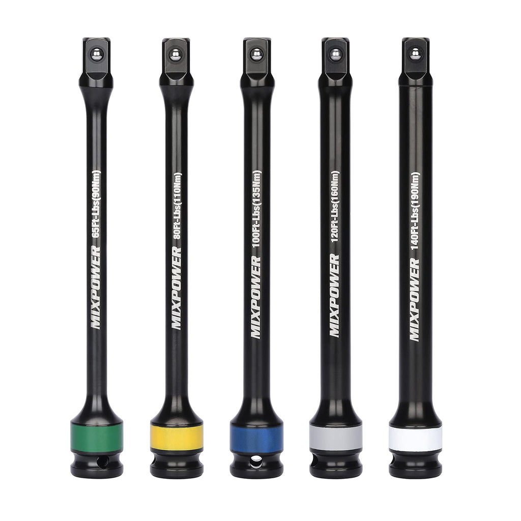 5 Piece 1/2" Drive Torque Limiting Socket Extension Bars K935319