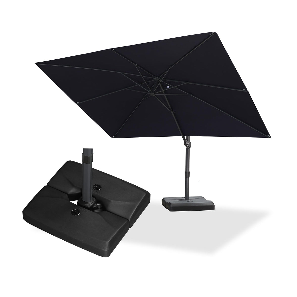 Navy Blue Cantilever Umbrella with Base B882494