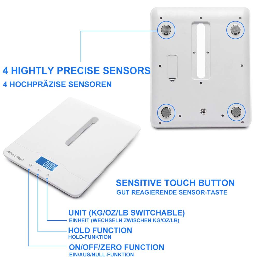 Baby Scale with Hold Function, Blue Backlight, Weight and Height Track L61739