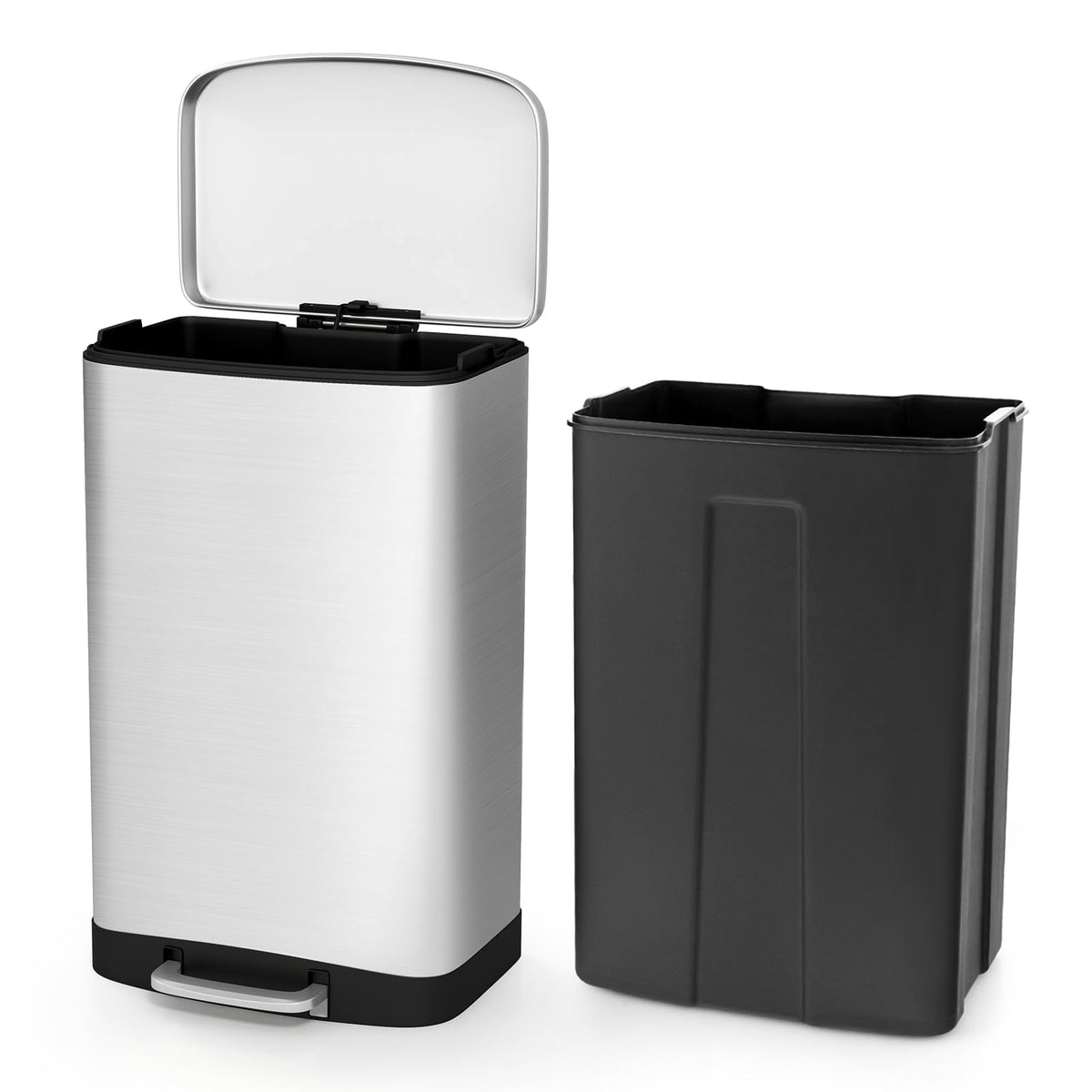 13.2 Gal Stainless Steel Step-on Trash Can Y558