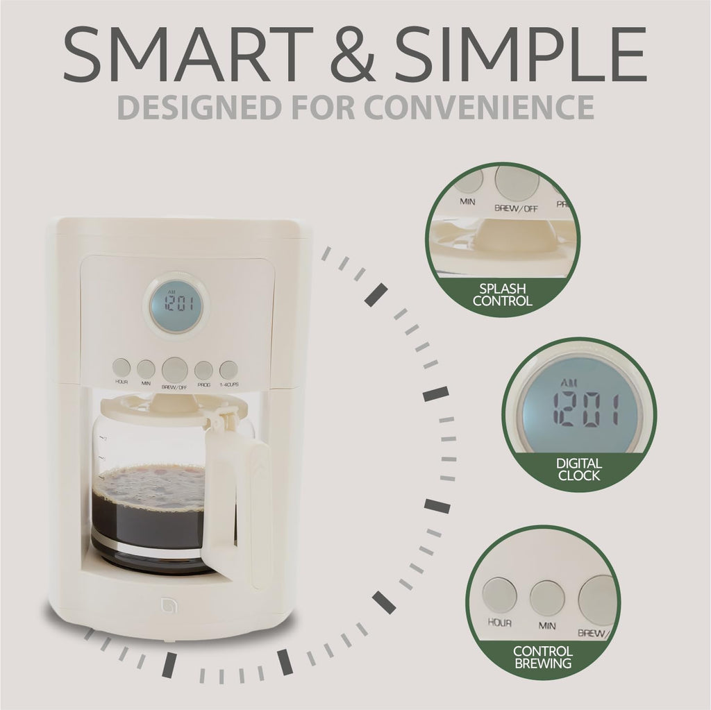 12 Cup Programmable Drip Coffee Maker with Glass Pot G3118