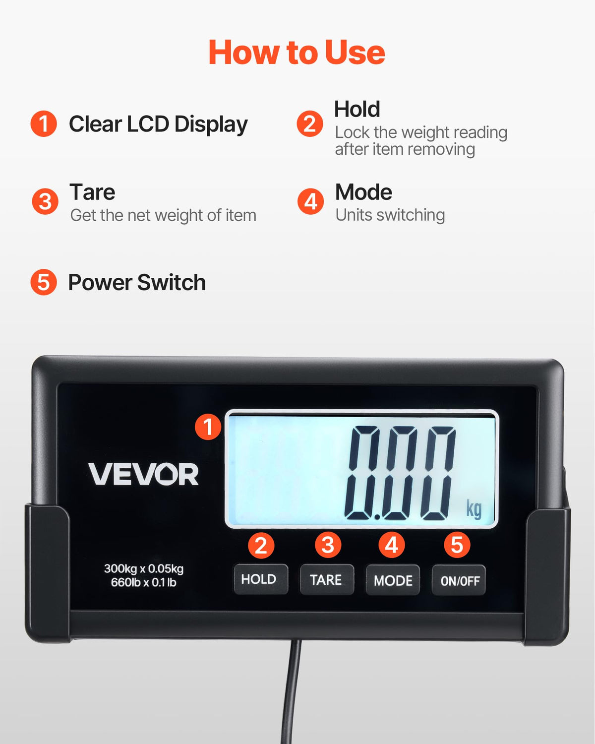 Digital Shipping Scale 660 lbs with LCD Display O422323
