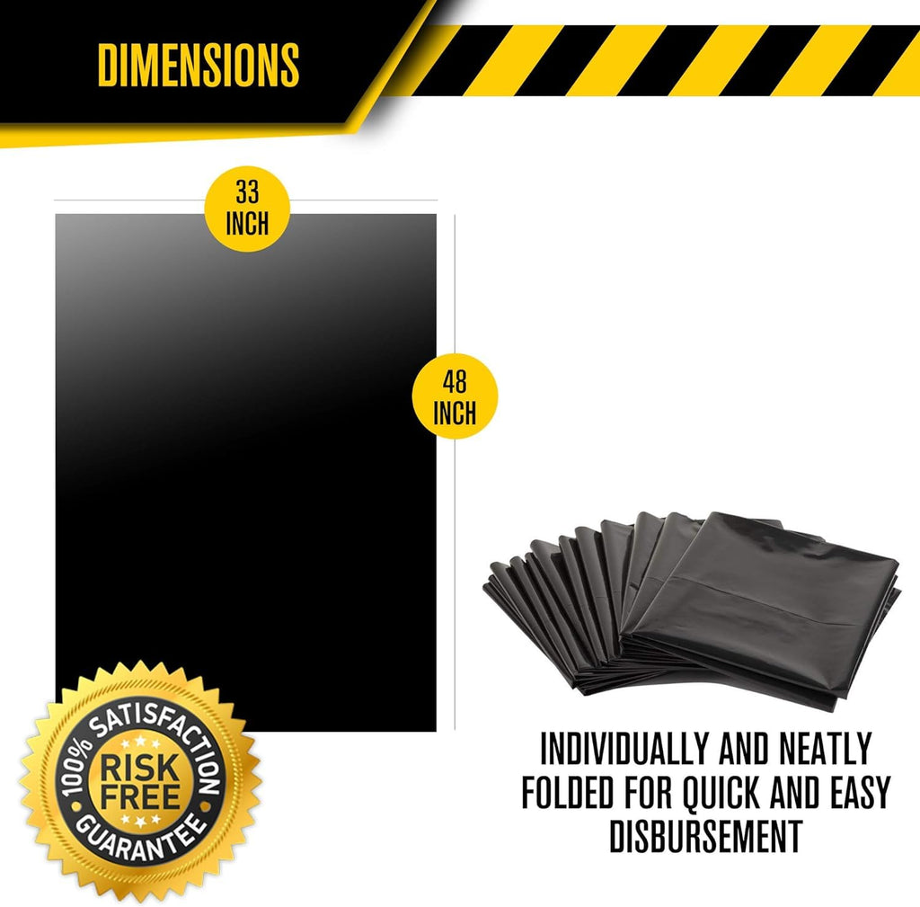 Heavy Duty 50 Pack 42 Gallon 3 MIL Black Contractor Bags K931