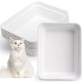 8 Pack White Cardboard Disposable Cat Litter Boxes K340576