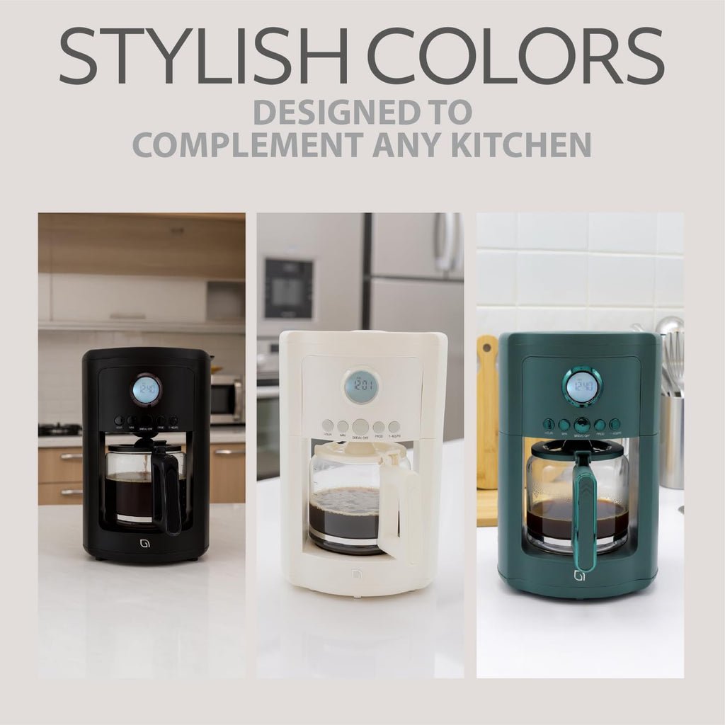 12 Cup Programmable Drip Coffee Maker with Glass Pot G3118