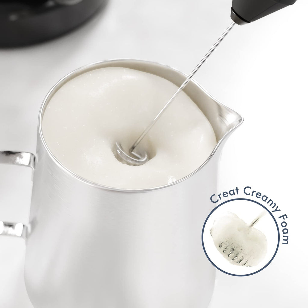 Black Handheld Milk Frother with Stand J1343