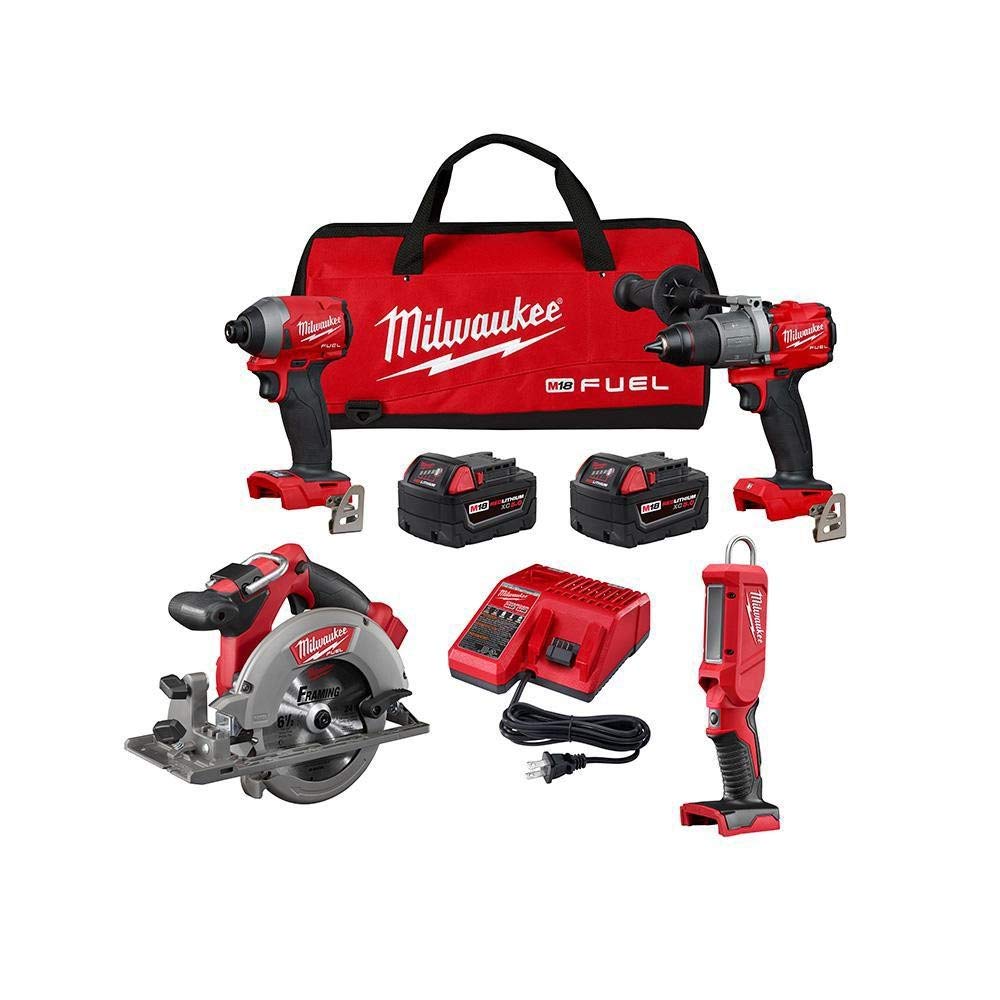 18-Volt Lithium-Ion Brushless Cordless 4-Tool Combo Kit with 5.0 Ah Batteries M602
