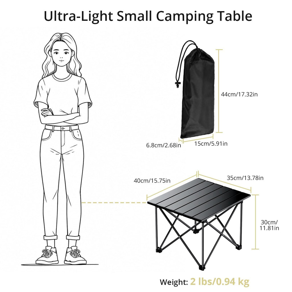 Small Ultralight Aluminum Folding Camping Table I437755