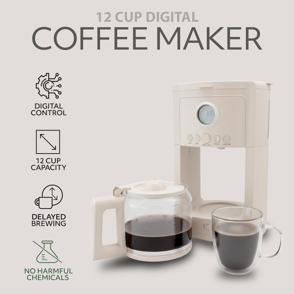 12 Cup Programmable Drip Coffee Maker with Glass Pot G3118
