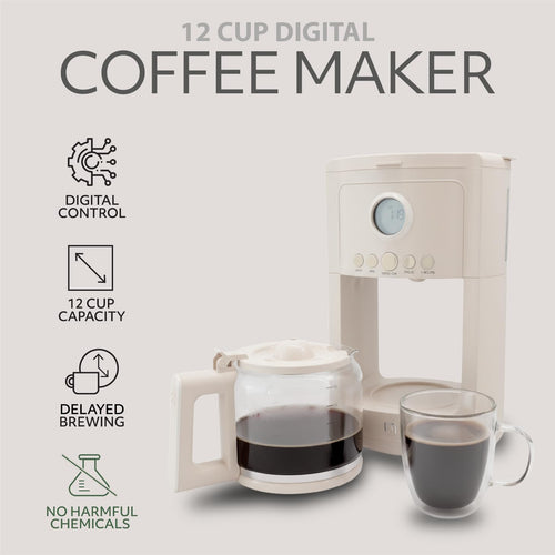 12 Cup Programmable Drip Coffee Maker with Glass Pot G3118