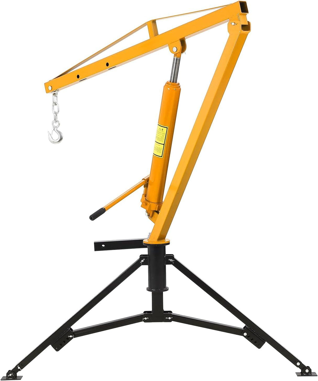 Hydraulic Hitch Mounted Pickup Truck Crane, 1000 Lbs Capacity, 360° Swivel, Yellow C201