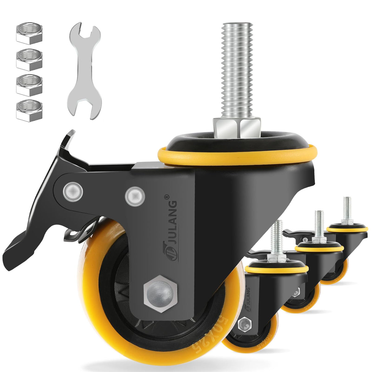 2 inch Threaded Stem Caster Wheels Set of 4 Heavy Duty E81331