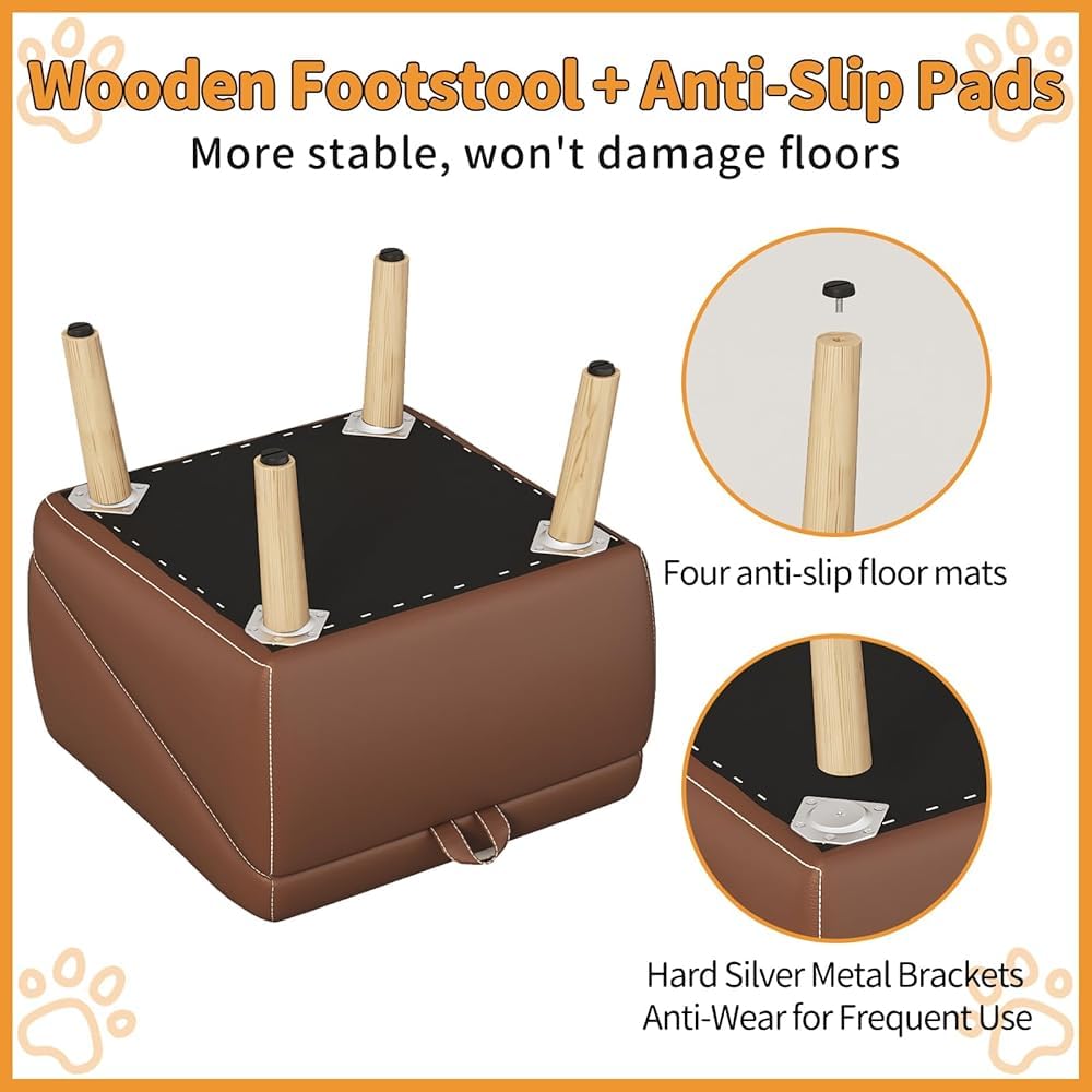 Foldable 2-in-1 Pet Ottoman Dog Safety Ramp B34493