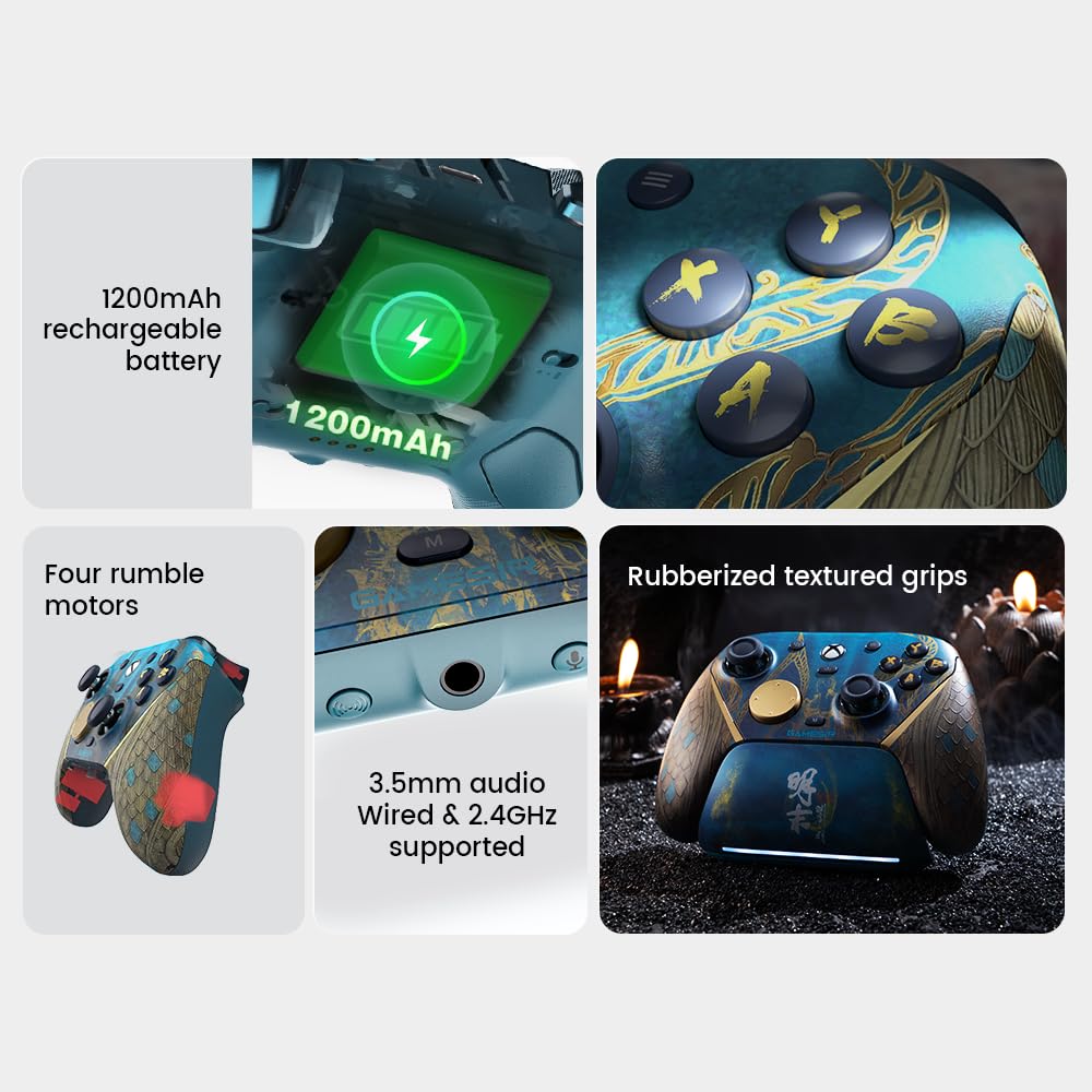 Wireless Gaming Controller with TMR Sticks, Hall Effect Analog Triggers U8402