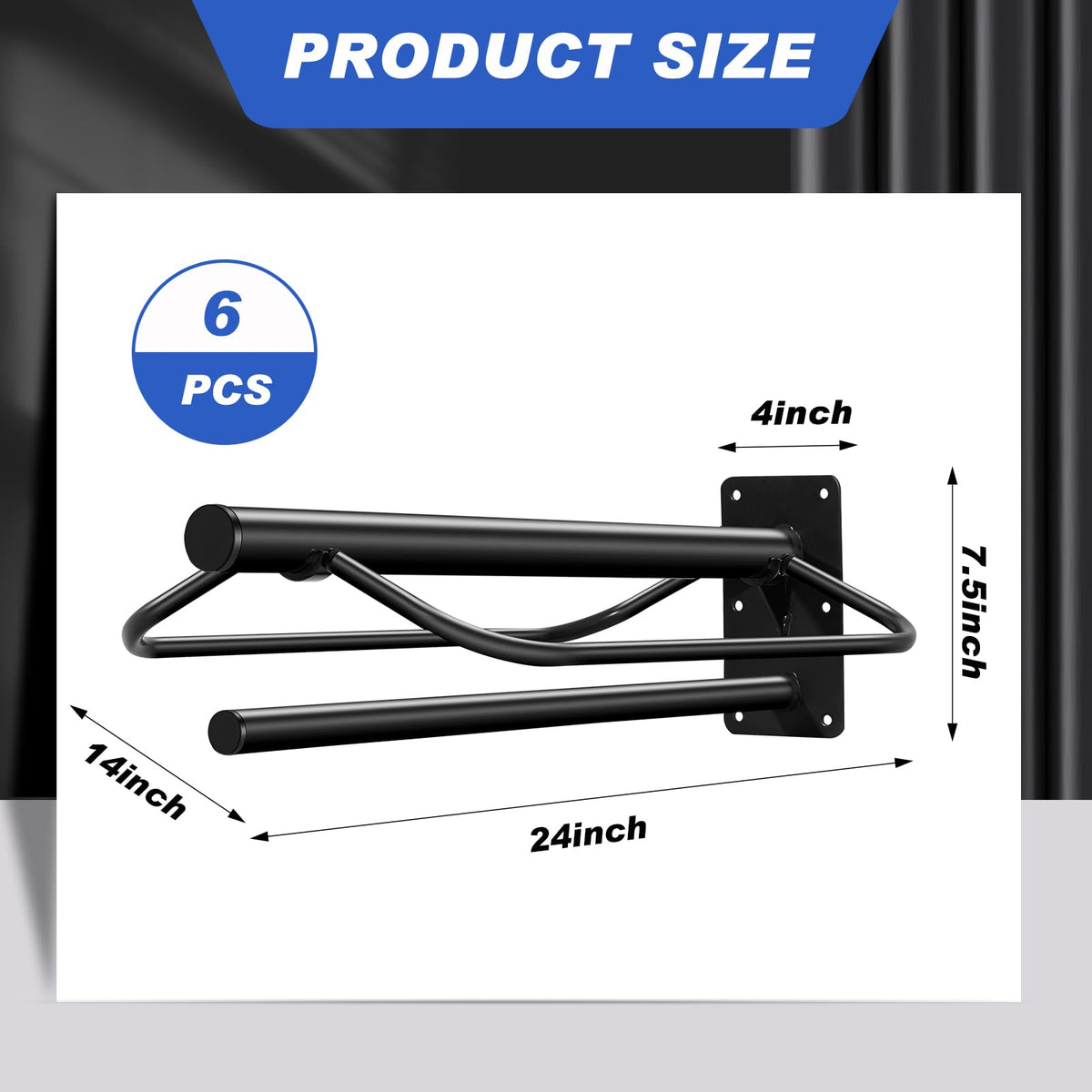 6 Pcs Wall Mount Saddle Rack with Pad Bar Z620