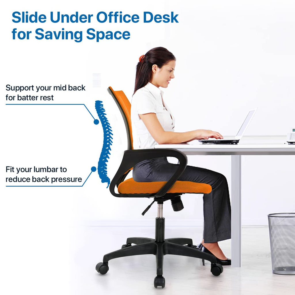 Orange Ergonomic Mid Back Mesh Office Chair D785726