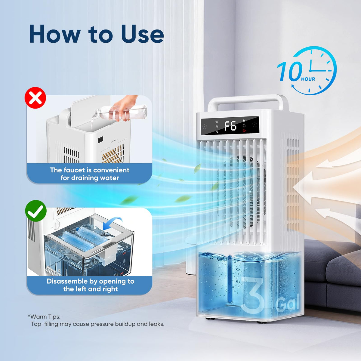 Portable 4-IN-1 Evaporative Air Cooler 3-Gal C2387
