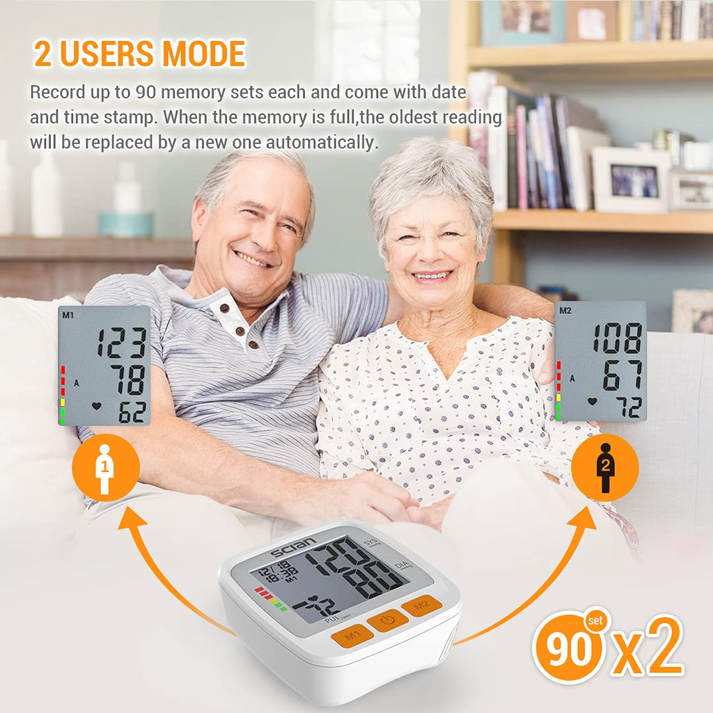 Wrist Blood Pressure Cuff with Adjustable Cuff and LCD Display S2093