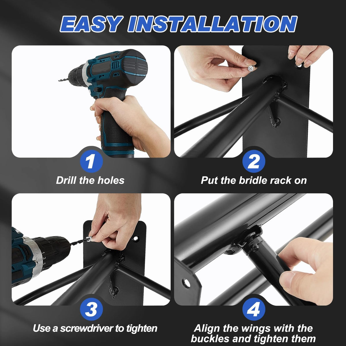 6 Pcs Wall Mount Saddle Rack with Pad Bar Z620