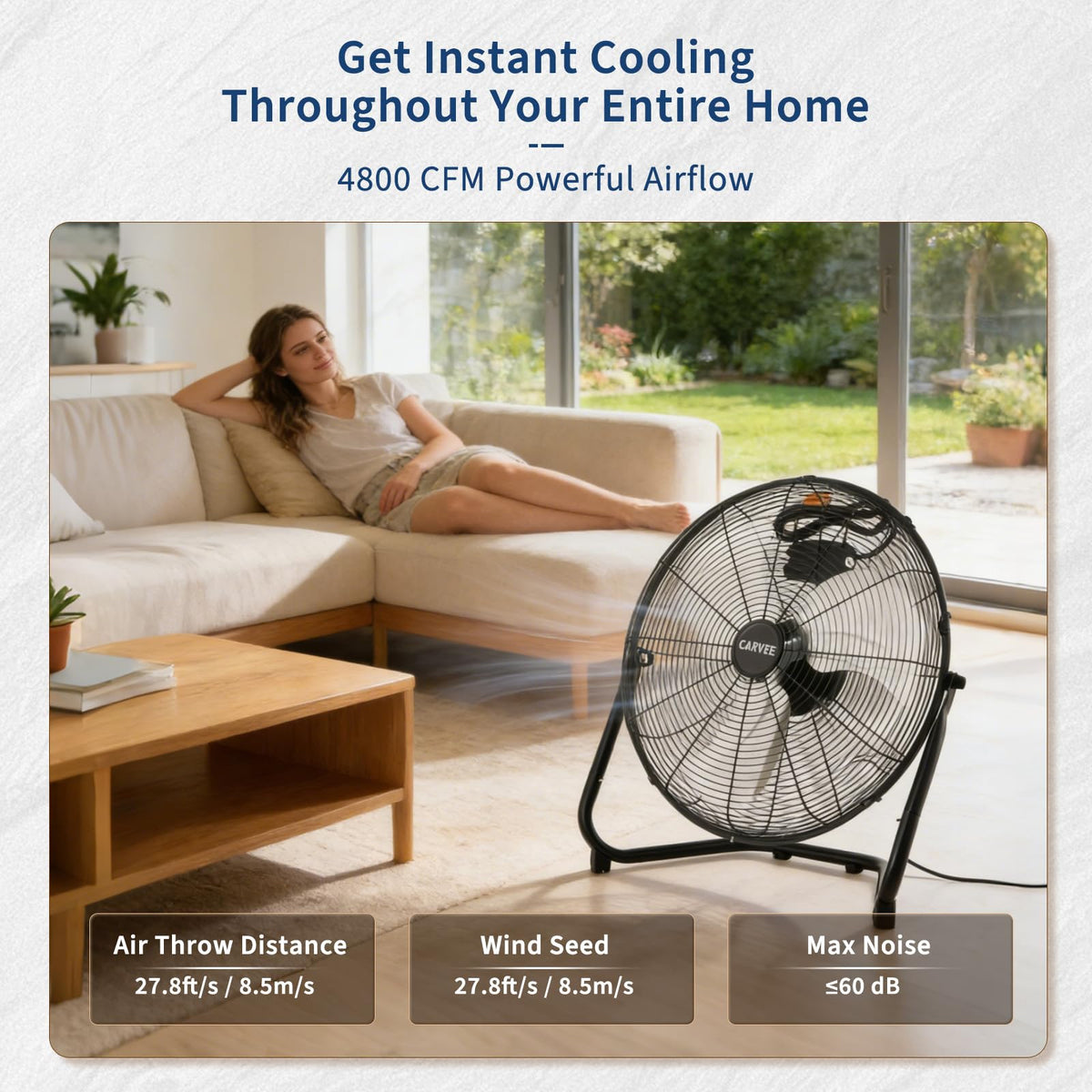 20 Inch 3 Speed High Velocity Floor Fan R578548