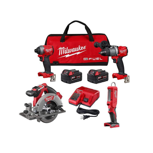 18-Volt Lithium-Ion Brushless Cordless 4-Tool Combo Kit with 5.0 Ah Batteries M602