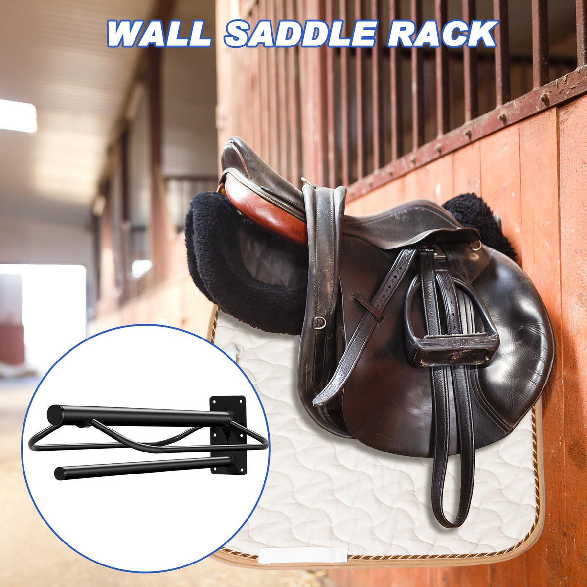 6 Pcs Wall Mount Saddle Rack with Pad Bar Z620