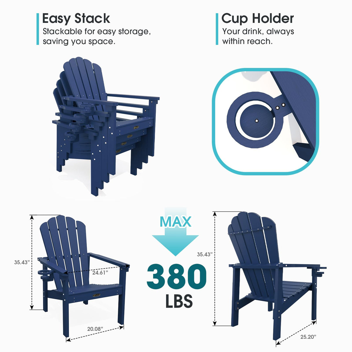 Stackable Adirondack Chair Set of 4 N526040