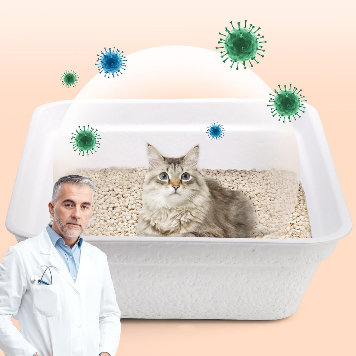 8 Pack White Cardboard Disposable Cat Litter Boxes K340576
