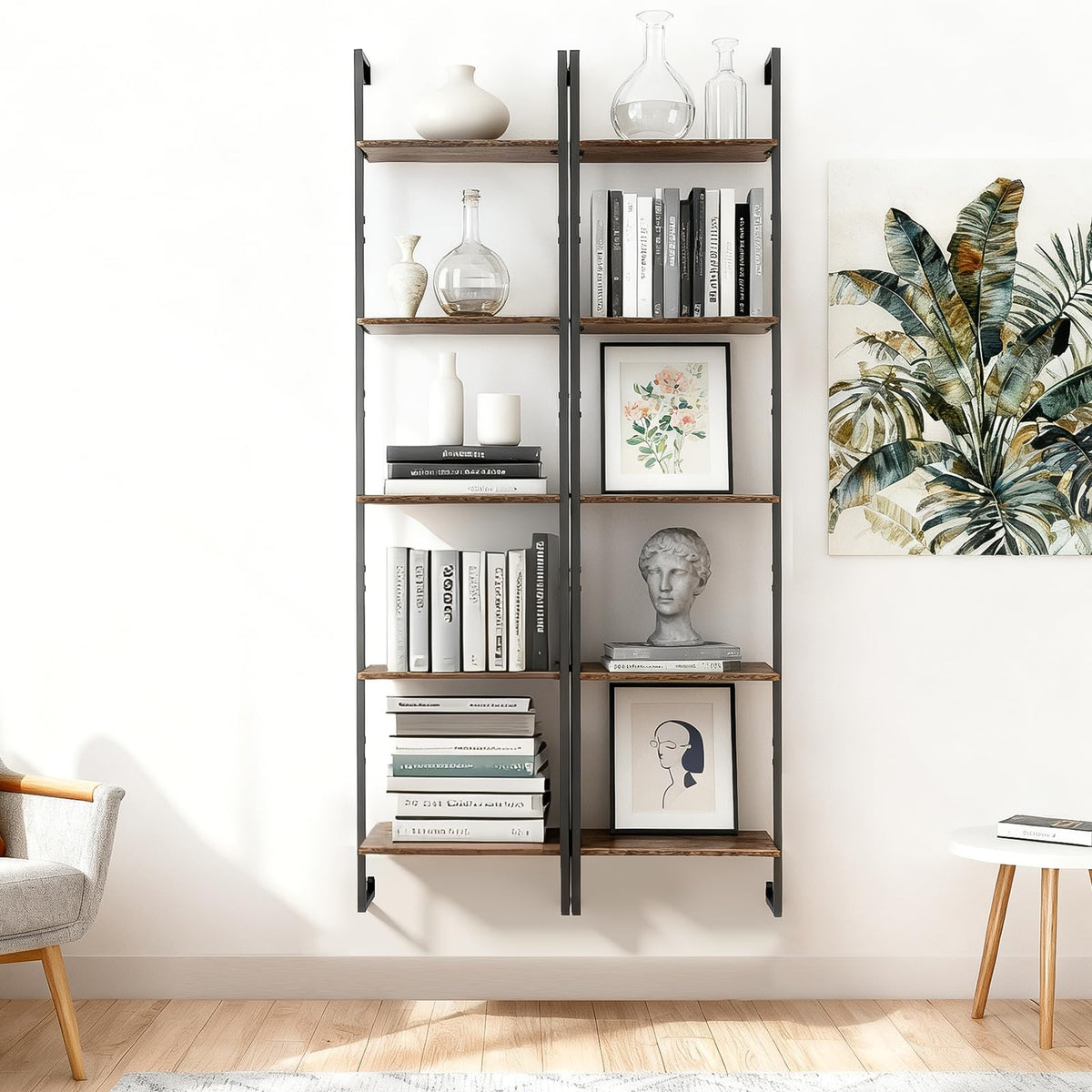 5 Tier Wall Mounted Bookshelf E320