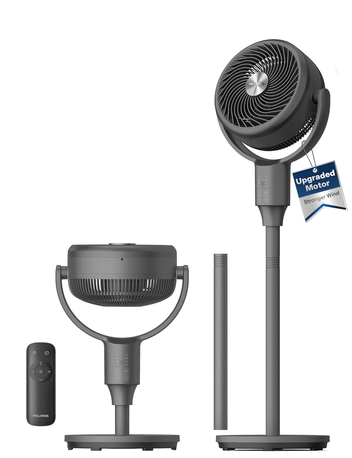 Grey Air Circulator Fan with Remote O3363