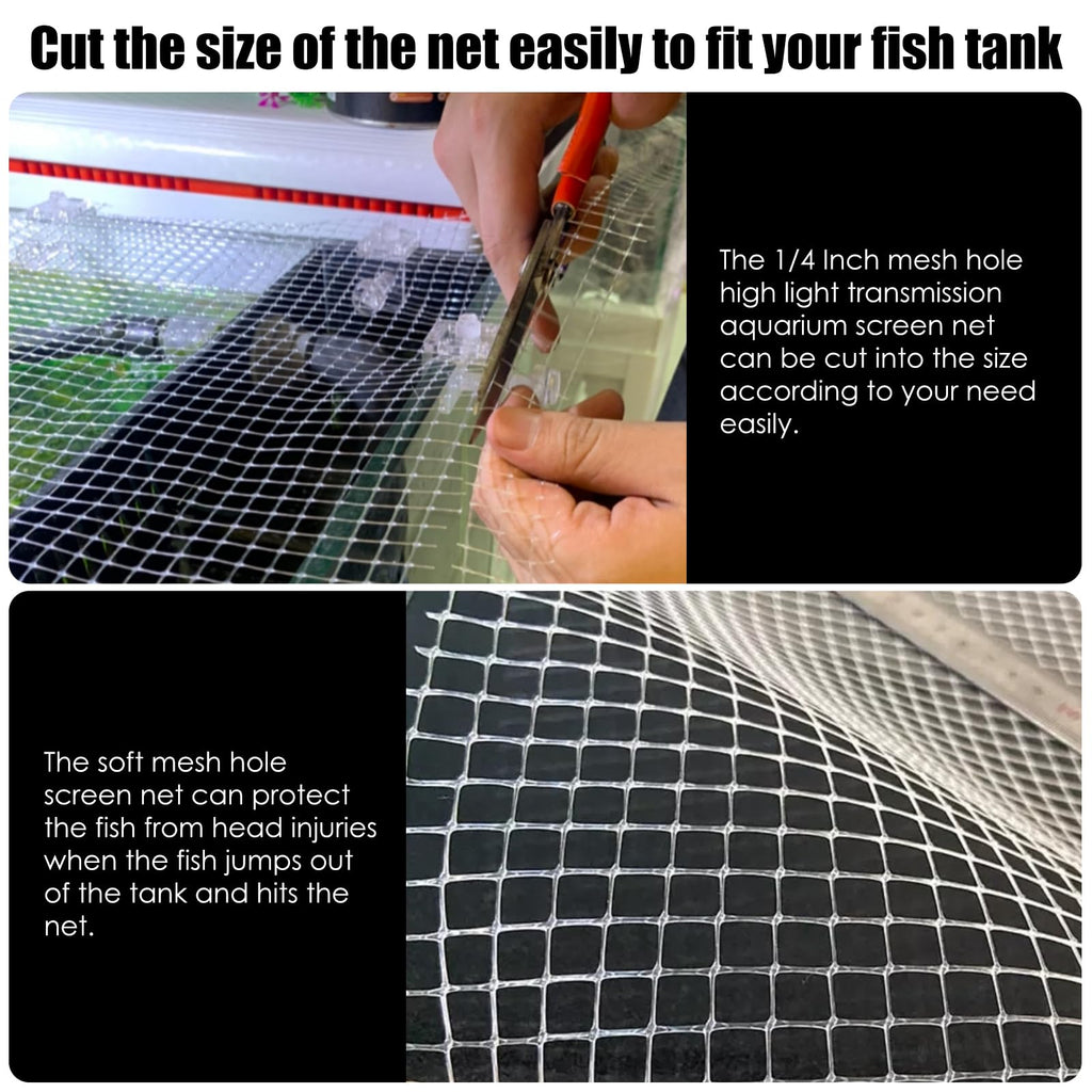 Transparent Mesh Aquarium Lid Cover 5.12 Feet X 3.37 Feet B281