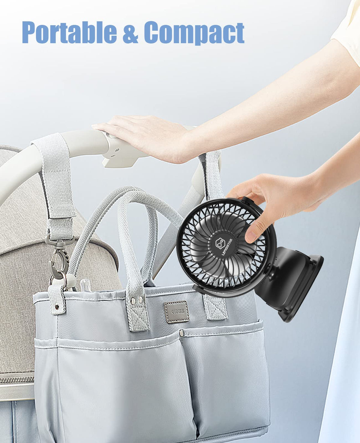 Battery Operated Clip on Fan, USB Powered Portable Desk Fan 4 Speeds X616475