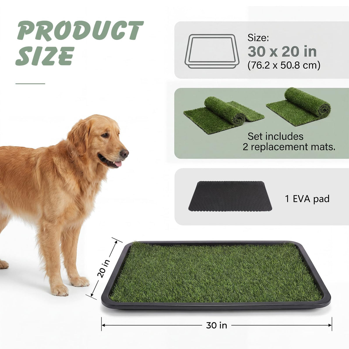 Dog Grass Pad with Tray 30 x 20 in S78820