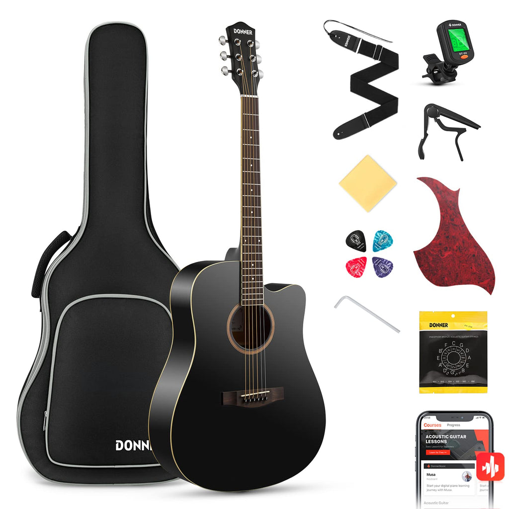 Black Full Size 41'' Steel-String Acoustic Guitar U848241