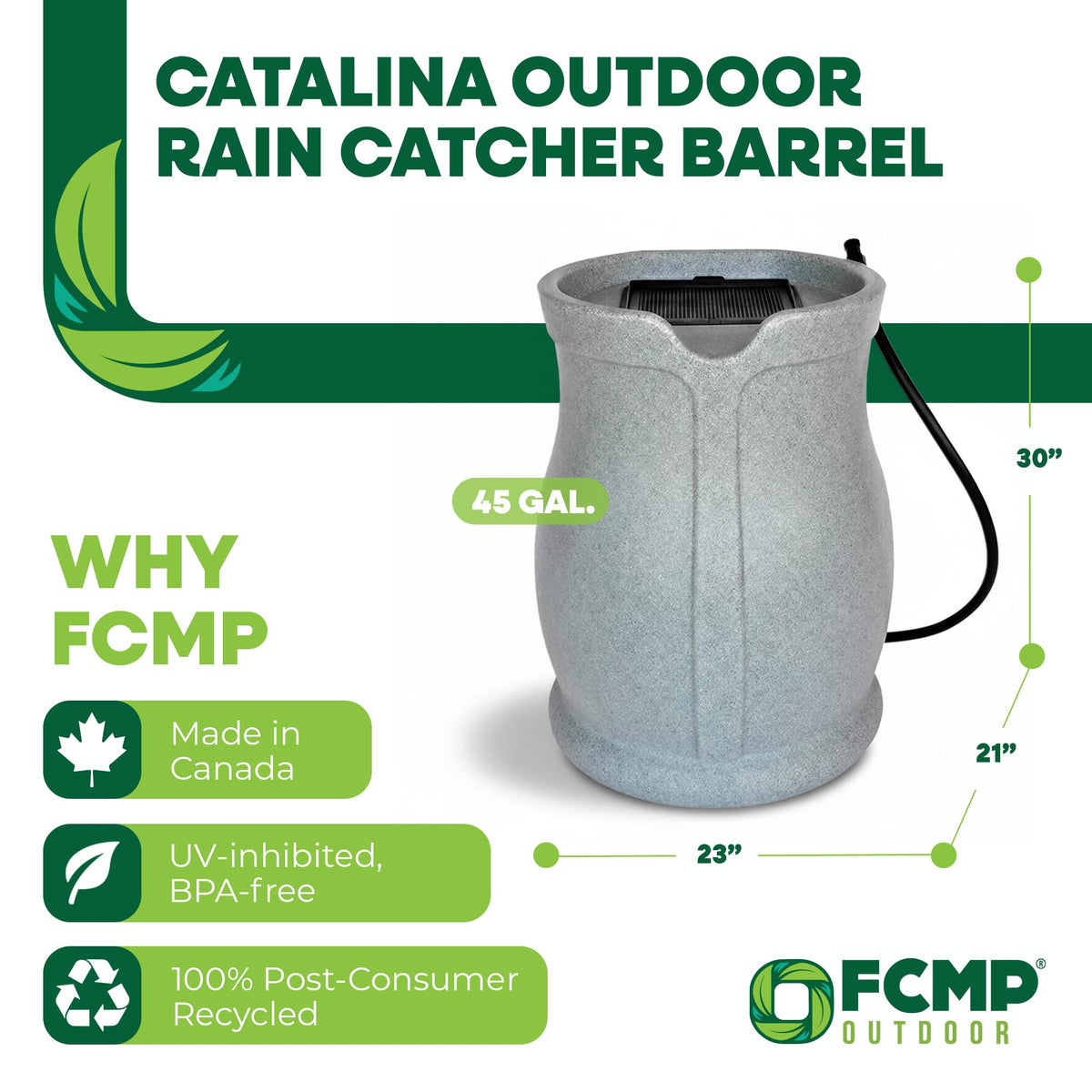 45 Gallon Light Granite Rain Barrel X68014