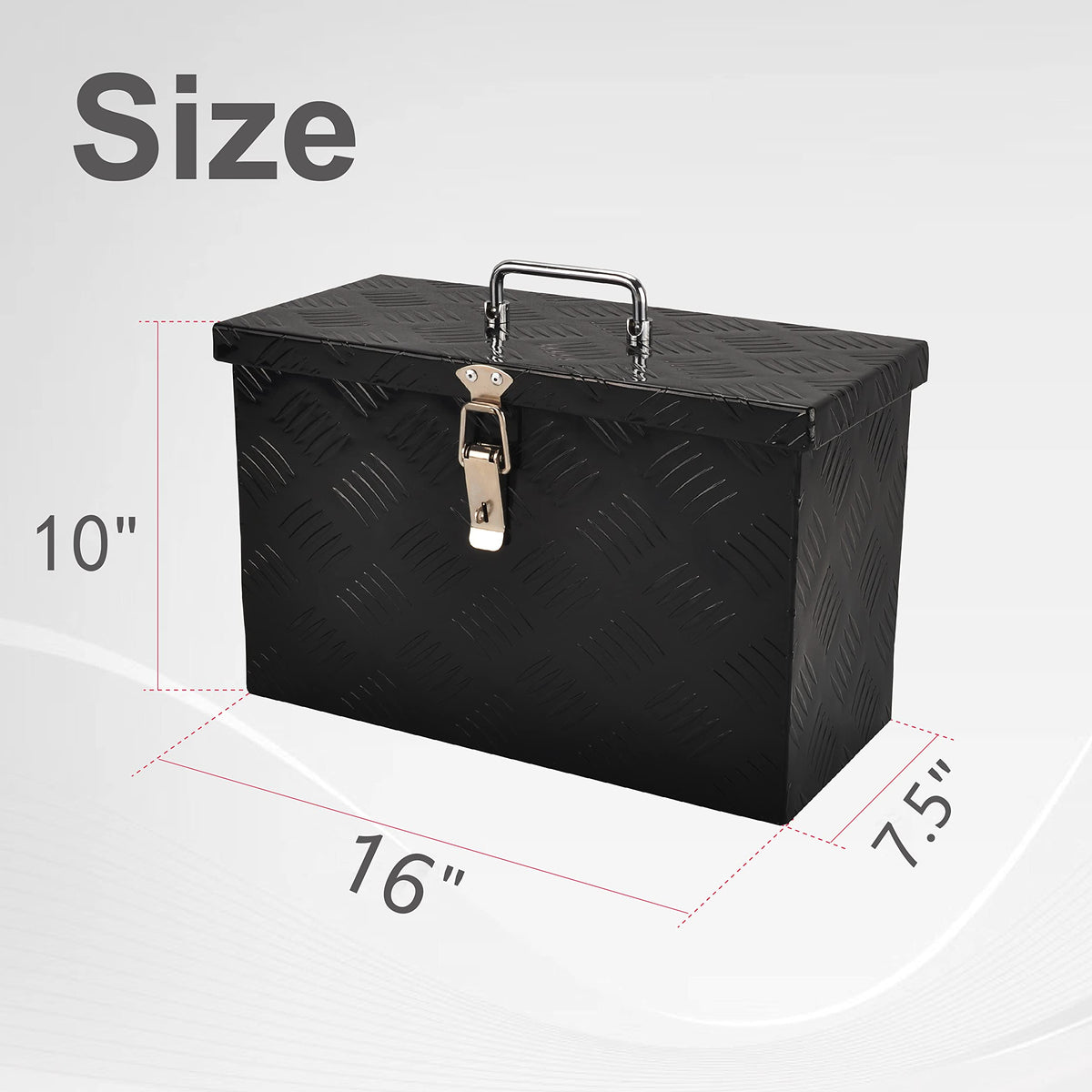 16 Inch Aluminum Truck Bed Tool Box Black M752