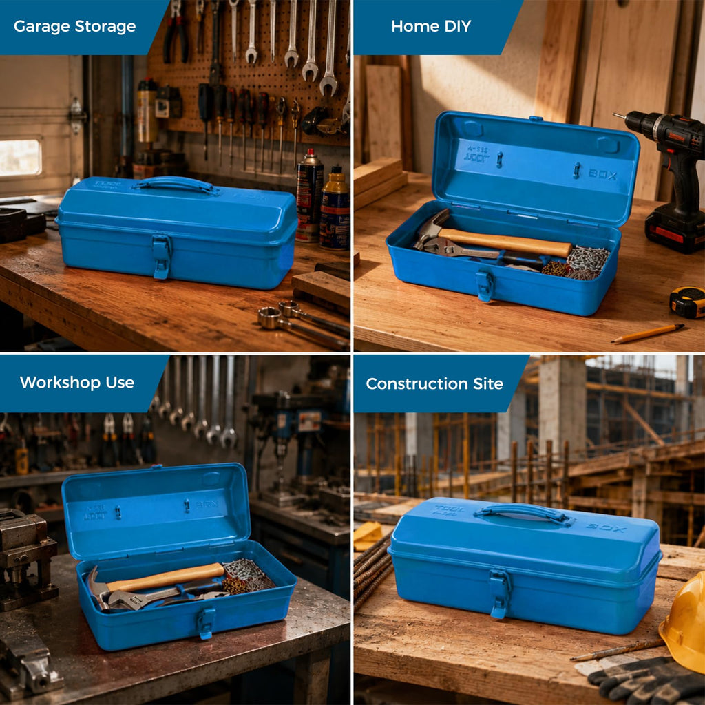 14.6" Metal Tool Box with Lock M13630