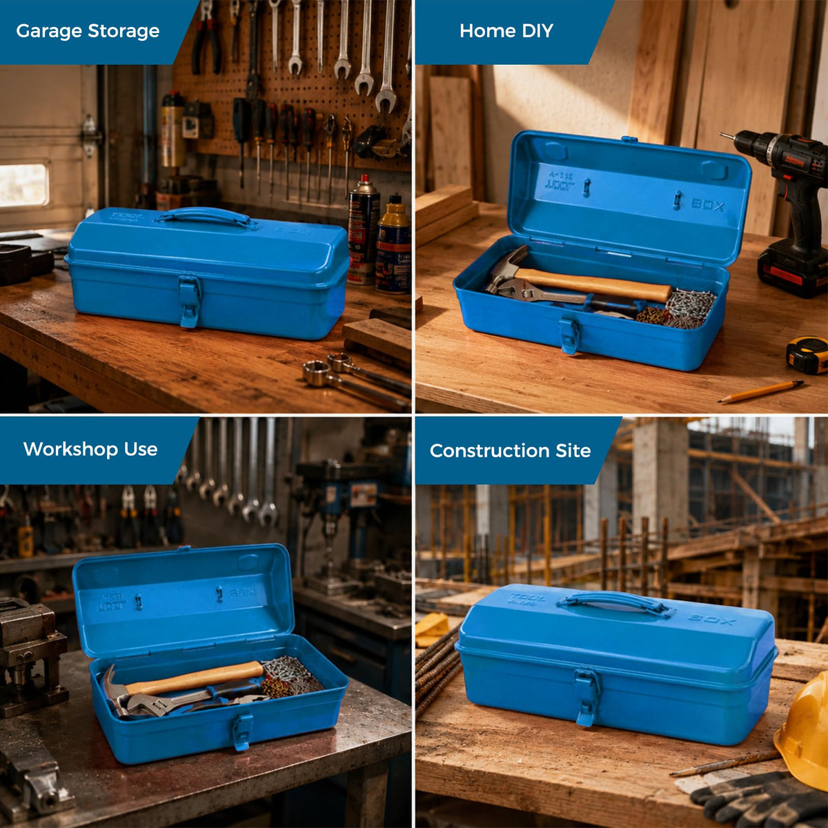 14.6" Metal Tool Box with Lock M13630