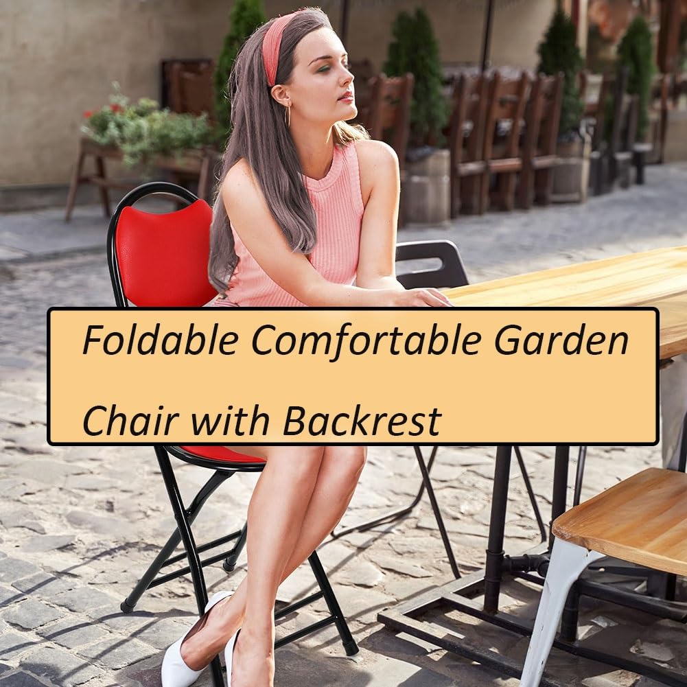 18 Inch Black Folding Bar Stool with Back M100684