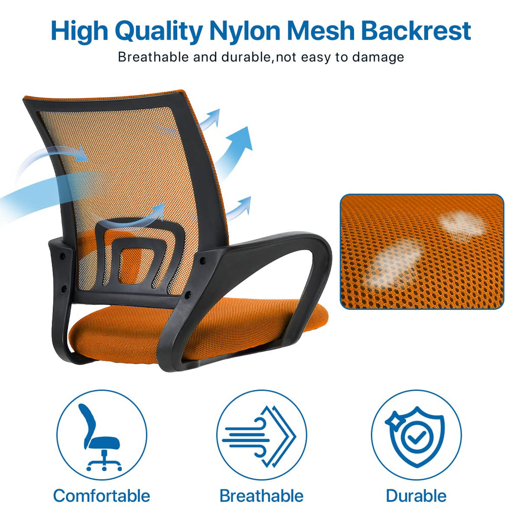 Orange Ergonomic Mid Back Mesh Office Chair D785726