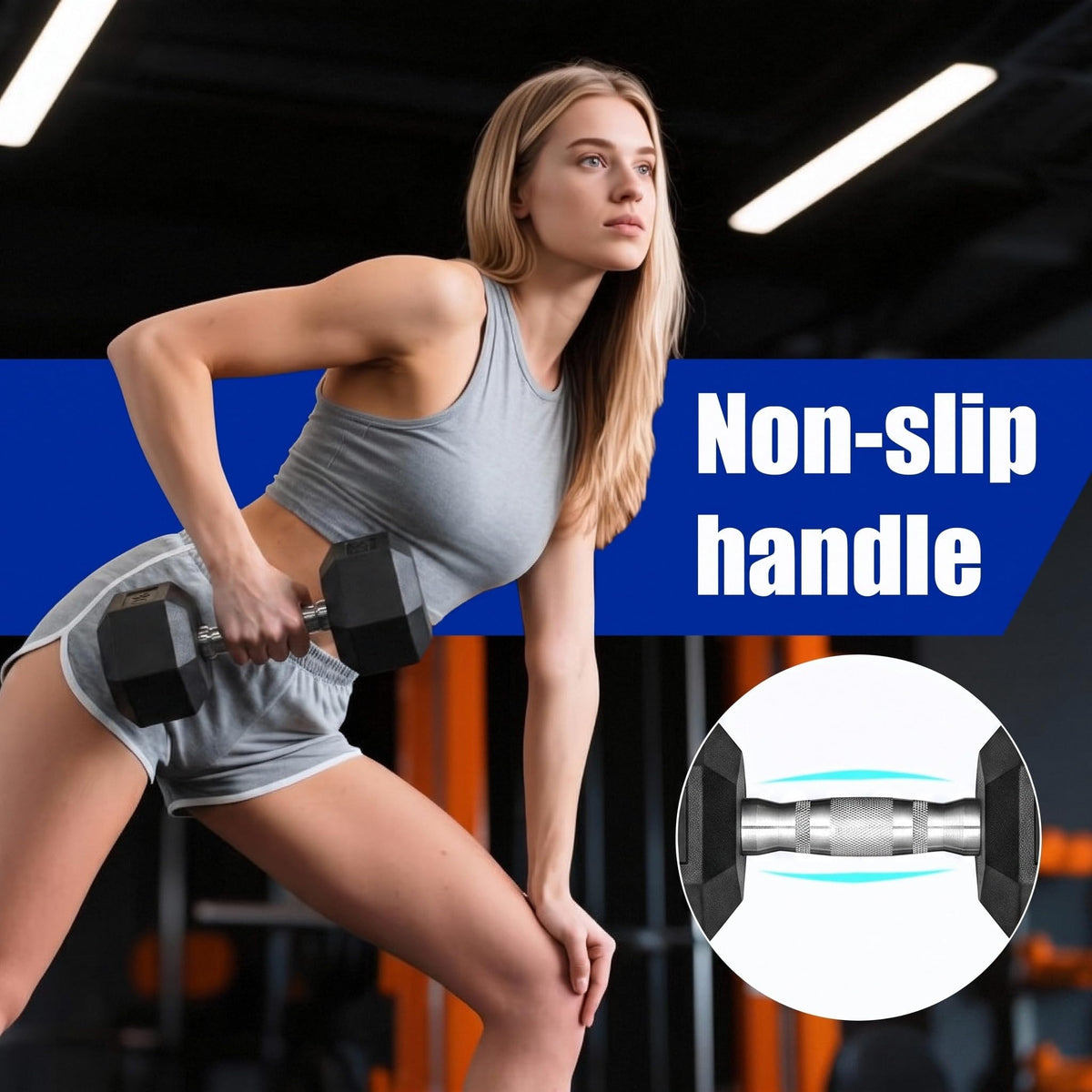 Rubber Coated Hex Dumbbell Set of 2 O508
