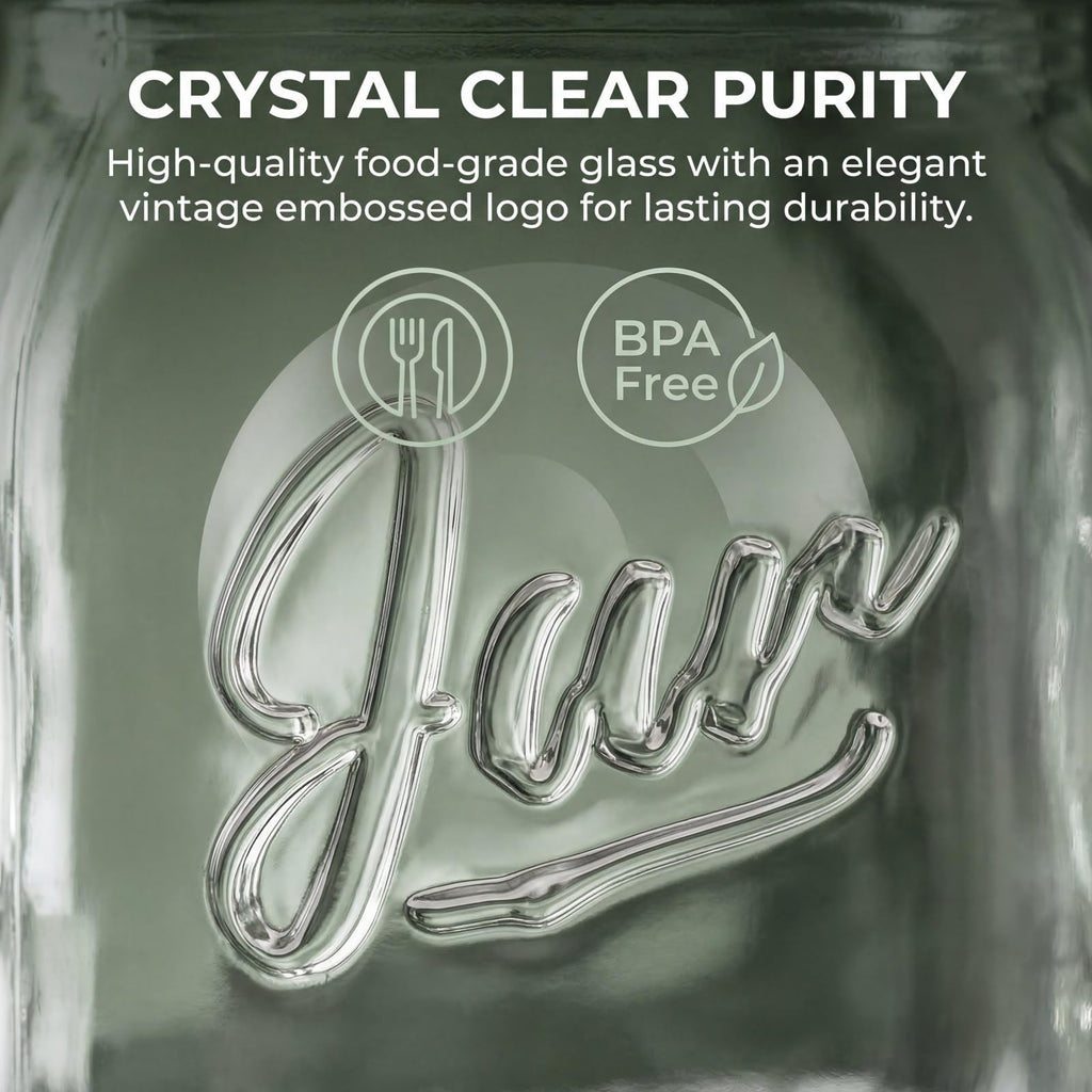 12 Pack 16 Oz Wide Mouth Glass Mason Jars Q145
