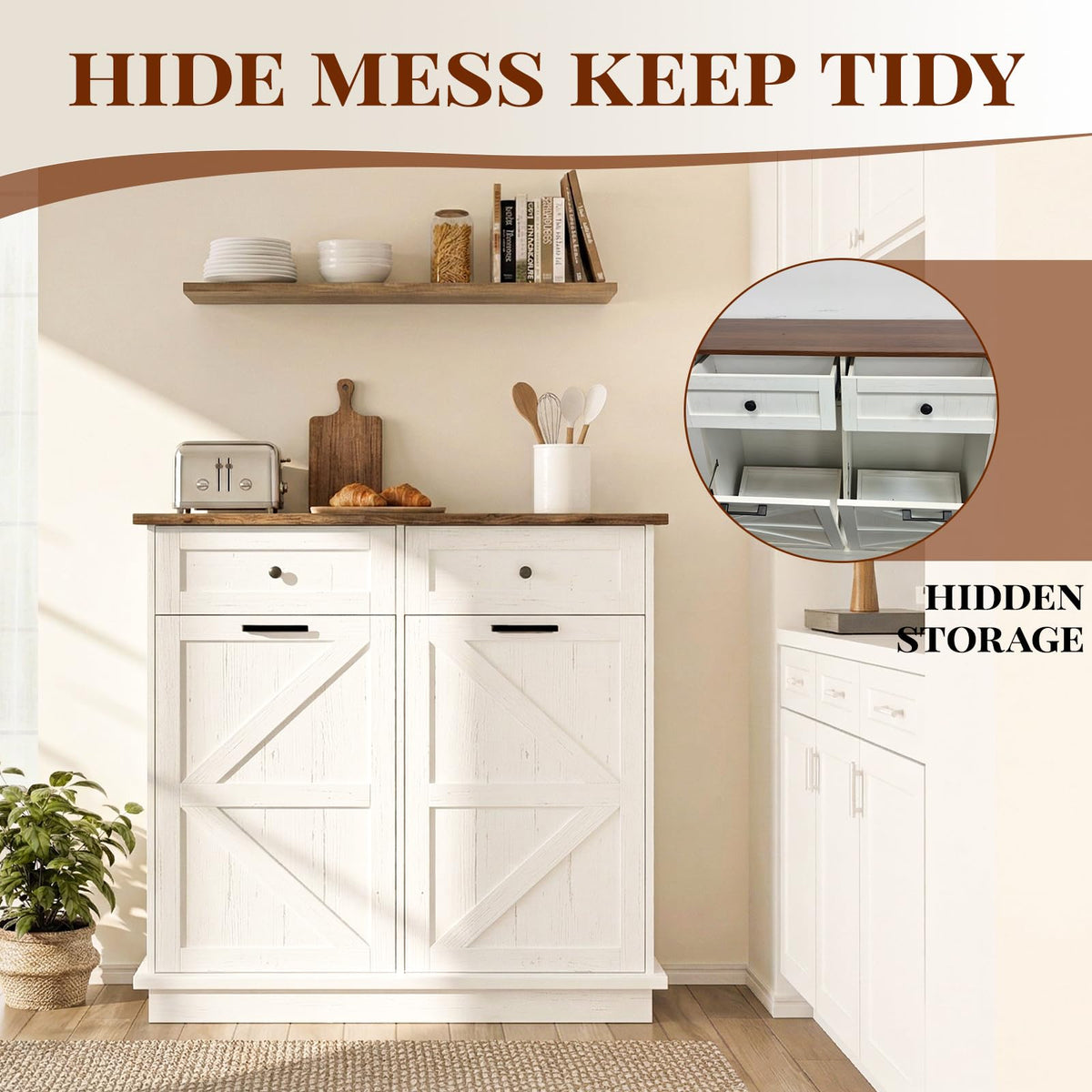 Double 10-Gal Tilt Out Trash Cabinet H271681