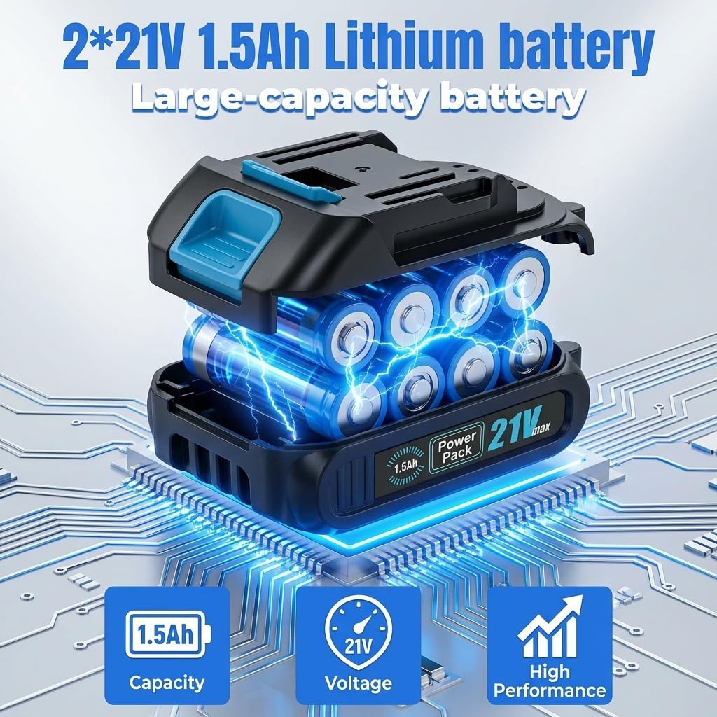 21V Brushless Cordless Drill Driver Kit with 2 Batteries & Charger J33835