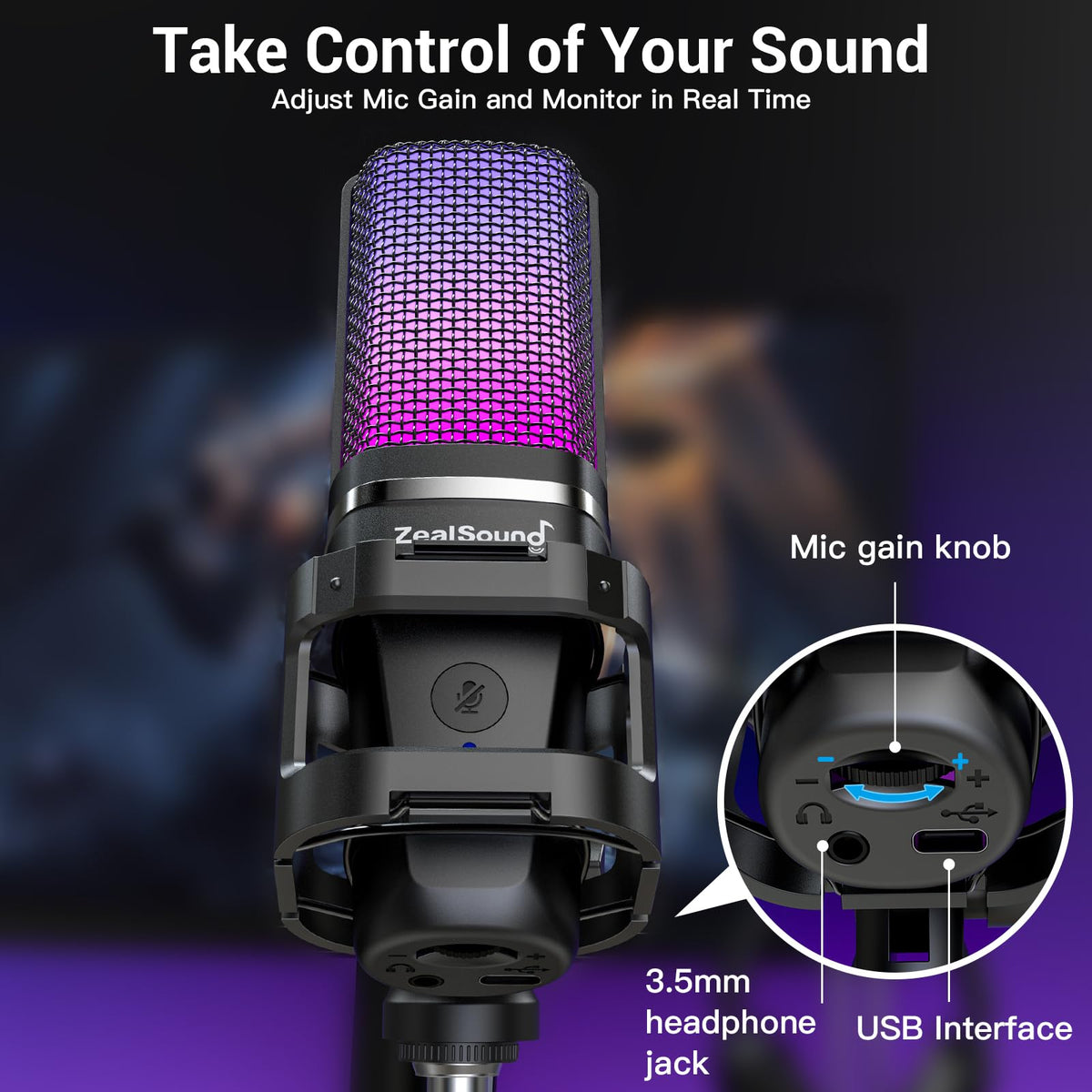 USB Microphone with Noise Reduction D7491